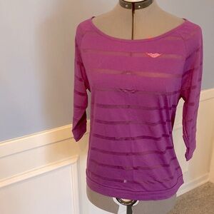Old Navy Purple Sheer Striped Top